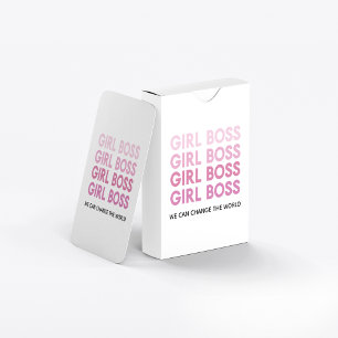 Modern Pink Girl Boss Best Girly Gift Playing Cards
