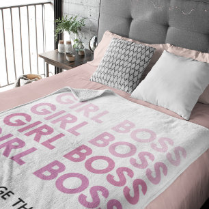 Modern Pink Girl Boss Best Girly Gift Sherpa Blanket