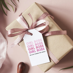Modern Pink Girl Boss Best Girly Gift Tags