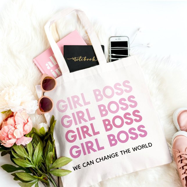 Modern Pink Girl Boss Best Girly Gift  Tote Bag (Creator Uploaded)