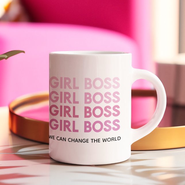 Modern Pink Girl Boss Best Girly Gift Two-Tone Coffee Mug (Creator Uploaded)