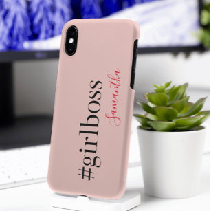 Modern Pink Girl Boss & Name   best Girly Gift Case-Mate iPhone Case