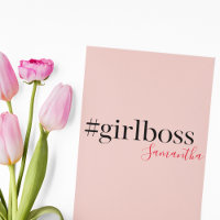Modern Pink Girl Boss & Name | best Girly Gift