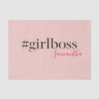 Modern Pink Girl Boss & Name | best Girly Gift