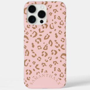 Modern Pink Girly Elegant Leopard Spots Pattern iPhone 16 Pro Max Case