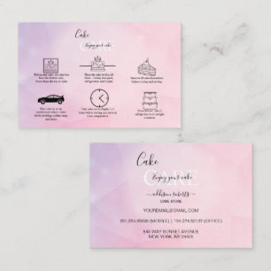 Modern Pink Girly Gradient Cake Care Business Card