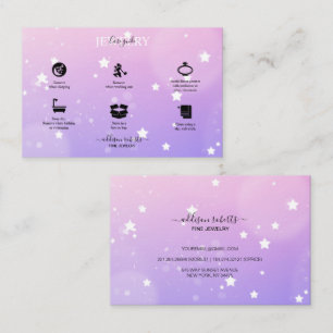 Modern Pink Girly Gradient Jewellery Care Business Card