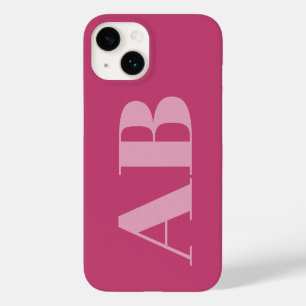 Modern Pink Girly Initial Minimal Monogram Case