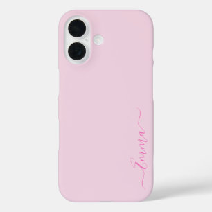 Modern Pink Girly Print Trendy iPhone 16 Case