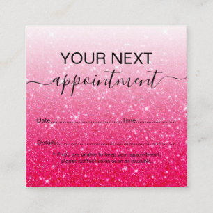 Modern Pink Glitter Appointment Card