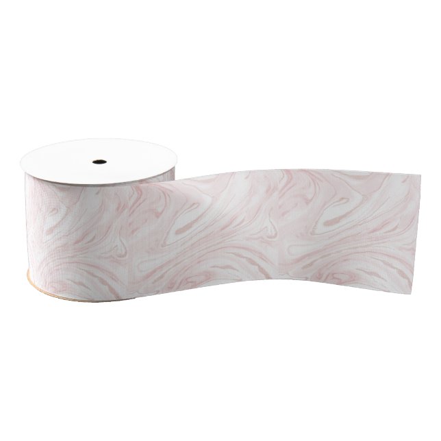 Modern Pink Glitter Marble Grosgrain Ribbon (Spool)