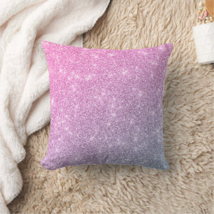 Modern pink glitter ombre cushion