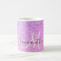 Modern Pink Glitter Sparkles Personalised Name