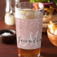 Modern Pink Glitter Sparkles Personalised Name