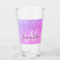 Modern Pink Glitter Sparkles Personalised Name