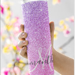 Modern Pink Glitter Sparkles Personalised Name Thermal Tumbler<br><div class="desc">Modern Pink Glitter Sparkles Personalised Name</div>