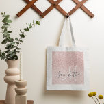 Modern Pink Glitter Sparkles Personalised Name Tote Bag<br><div class="desc">Modern Pink Glitter Sparkles Personalised Name</div>