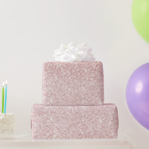 Modern Pink Glitter Sparkles Personalised Name Wrapping Paper