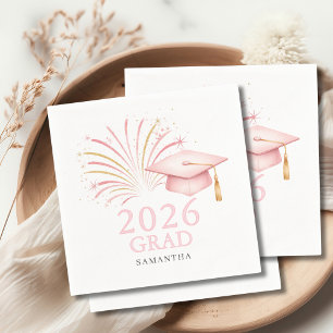 Modern Pink Gold 2026 Grad Napkin