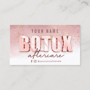 Modern Pink Gold Botox Aftercare Card