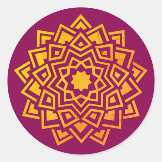 Modern Pink Gold Mandala Indian Envelope Seal (Front)