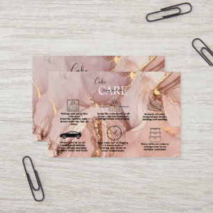 Modern Pink Gold Watercolor Cake Care Business C Card