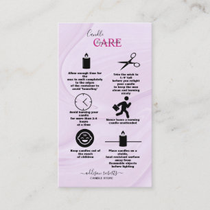 Modern Pink Gold Watercolor Candle Care Business C Card