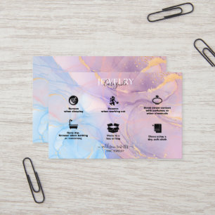 Modern Pink Gold Watercolor Jewellery Care Busi Business Card