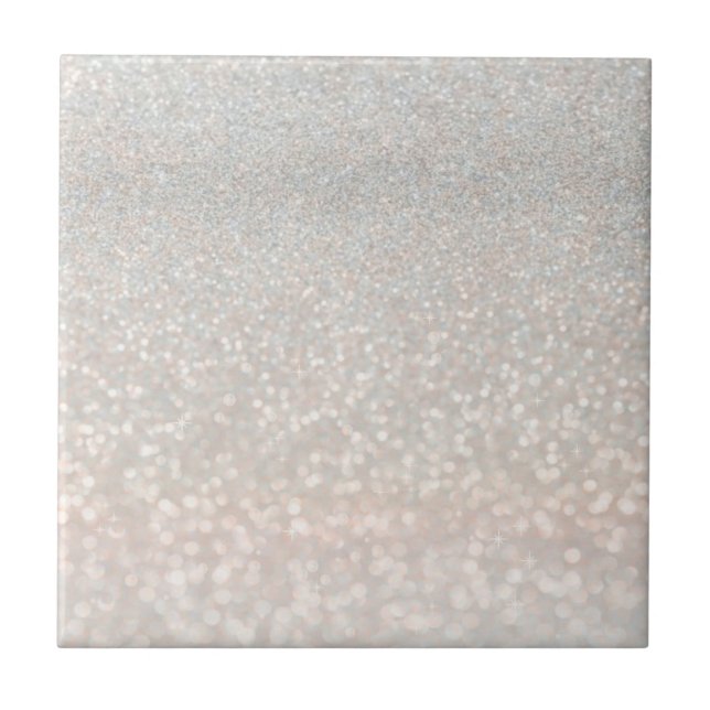 modern, pink, golden, shiny, ombre, blush, glitter ceramic tile (Front)