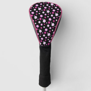 Modern pink gradient flower pattern name golf head cover