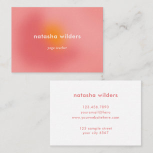 Modern Pink Gradient Ombré Yoga Fitness  Business Card
