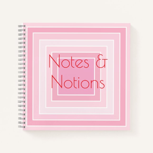 Modern Pink Gradient Tile Pattern Notebook (Front)