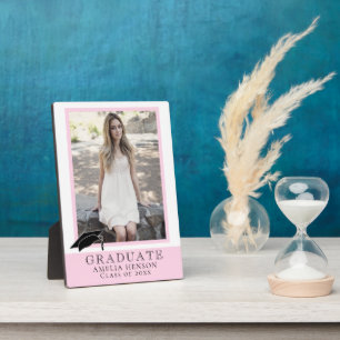 Modern Pink Graduation Graduate Photo Plaque