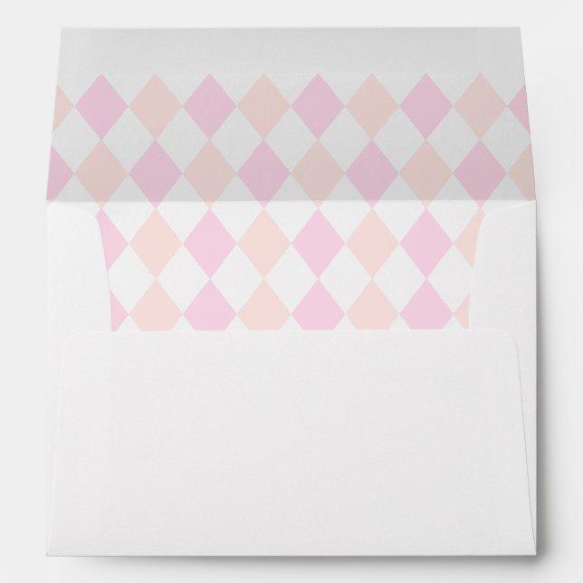 Modern Pink Green Golf Graduation Return Address Envelope (Back (Bottom))