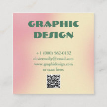 Modern Pink & Green Gradient Business Card