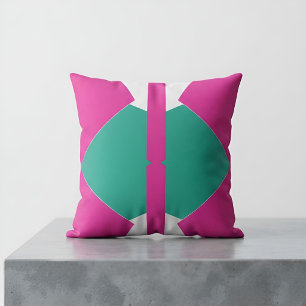Modern Pink Green Memphis Colour Block Decor Cushion