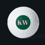 Modern Pink Green Monogram Initials Personalized Golf Balls<br><div class="desc">Elevate your game with these Modern Pink and Green Monogram Initials Personalized Golf Balls. Featuring bold initials in a trendy color palette, these custom golf balls are perfect for adding a stylish, personal touch to your golf gear. Whether for yourself or as a unique gift for golf enthusiasts, these personalized...</div>