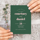 Modern Pink Green Trendy Mix Match Wedding Invitation<br><div class="desc">Modern Pink Green Trendy Mix Match Wedding Invitation features modern type pairings in bold,  modern colours.</div>