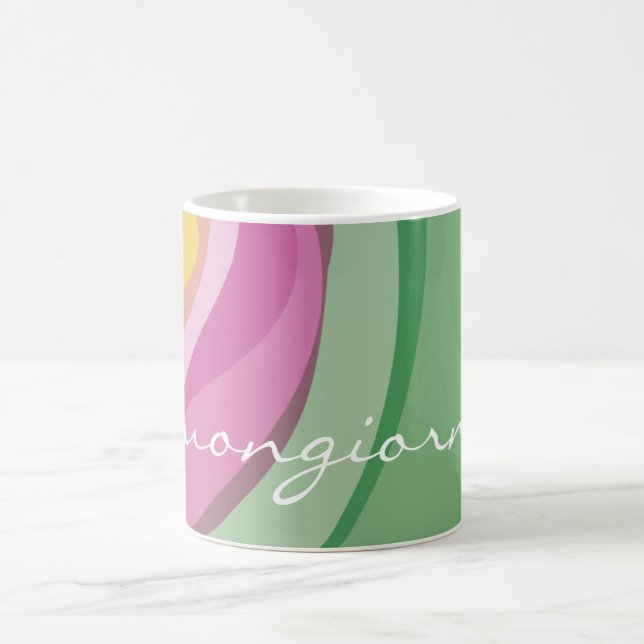 Modern Pink Green Watercolor customised   Coffee Mug (Center)