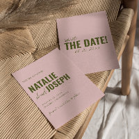 Modern Pink Green Whimsical Unique Fun Wedding