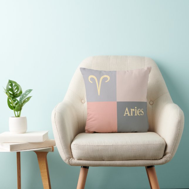 Modern Pink Grey Aries Cushion (Chair)