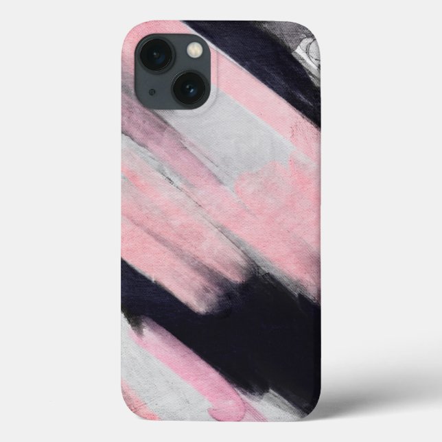 Modern Pink Grey Black Abstract Art Case-Mate iPhone Case (Back)