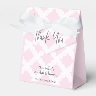 Modern pink grey white thank you bridal shower favour box