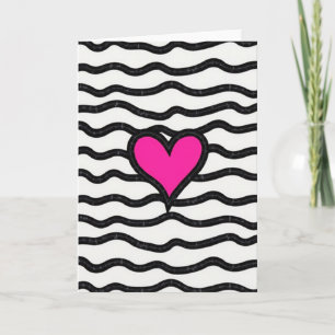 Modern Pink Heart Love Card