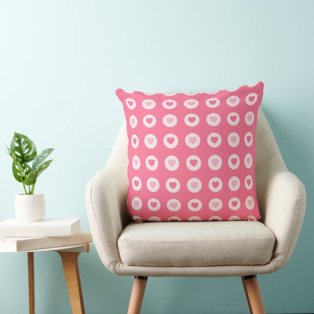 Modern Pink Heart Love Collection Cushion (Chair)