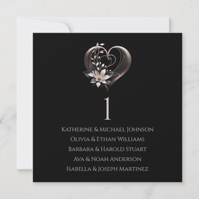 Modern Pink Heart-Wedding Seating Chart- Invitation (Front)