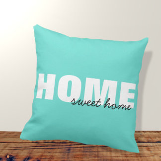 Modern Pink Home Sweet Home Typography Design Thro Cushion