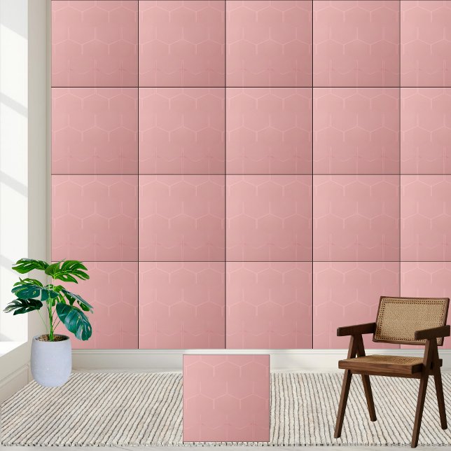Modern Pink Honeycomb Geometric Ceramic Tile (Modern Pink Honeycomb Geometric Ceramic Tile)