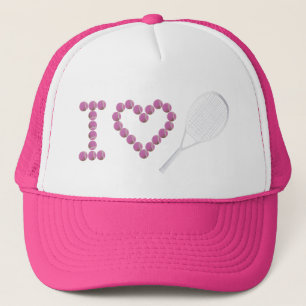 Modern Pink I Love Tennis  Trucker Hat