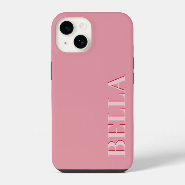 Modern Pink initial minimal contemporary iPhone Case (Back)